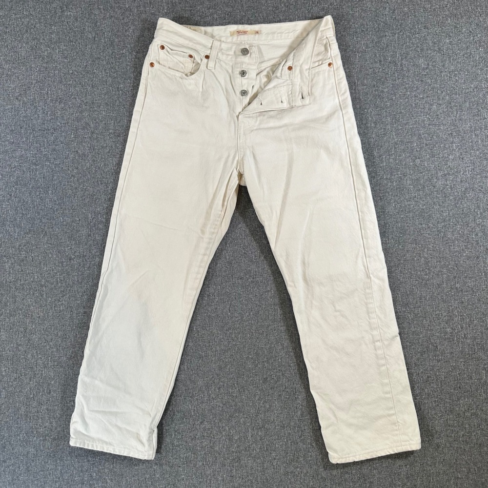 Levi's Jeans Women 28 Wedgie Straight White Cotton Button Fly High Rise